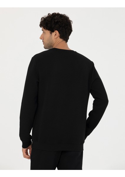 Erkek Siyah Regular Fit Sweatshirt 50273927-VR046