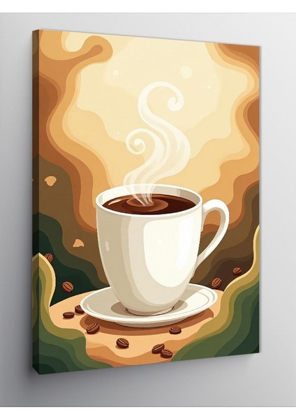 Kanvas Tablo Buharlı Kahve Fincanı