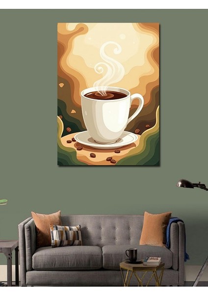 Kanvas Tablo Buharlı Kahve Fincanı modelleri