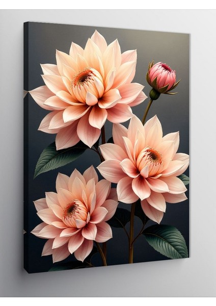 Kanvas Tablo Pembe Çiçek Buketi