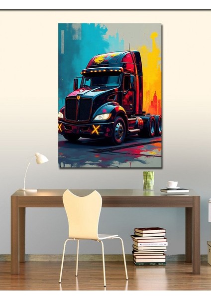 Kanvas Tablo Renkli Kamyon Çizimi fiyatları