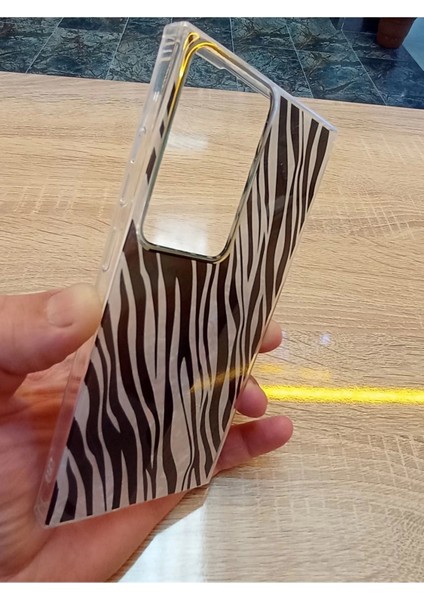 Samsung Galaxy S23 Ultra Leopar Desen Hologramlı Kılıf Darbe Korumalı Kapak