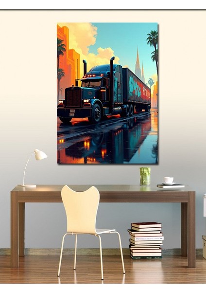 Kanvas Tablo Gece Yolda Tır fiyatları