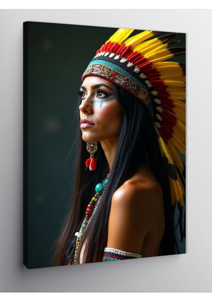 Kanvas Tablo Kızılderili Kadın Portresi