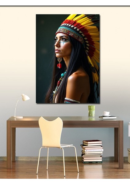 Kanvas Tablo Kızılderili Kadın Portresi fiyatları
