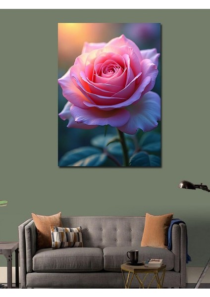 Kanvas Tablo Pembe Gül Çiçeği modelleri