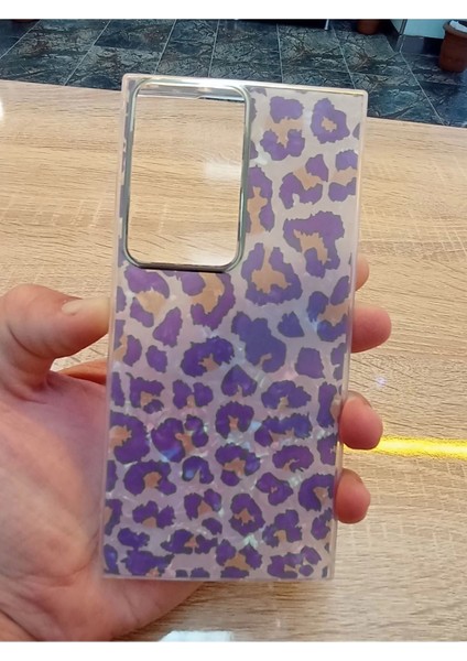 Samsung Galaxy S23 Ultra Leopar Desen Hologramlı Kılıf Darbe Korumalı Kapak