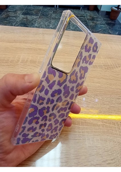 Samsung Galaxy S23 Ultra Leopar Desen Hologramlı Kılıf Darbe Korumalı Kapak