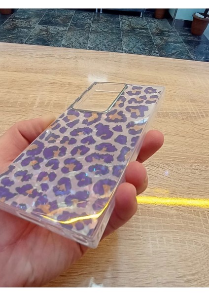 Samsung Galaxy S23 Ultra Leopar Desen Hologramlı Kılıf Darbe Korumalı Kapak