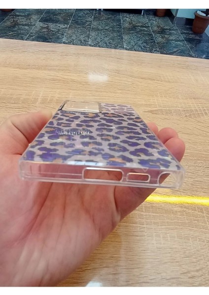 Samsung Galaxy S23 Ultra Leopar Desen Hologramlı Kılıf Darbe Korumalı Kapak