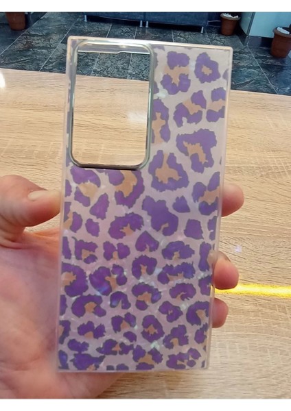 Samsung Galaxy S23 Ultra Leopar Desen Hologramlı Kılıf Darbe Korumalı Kapak