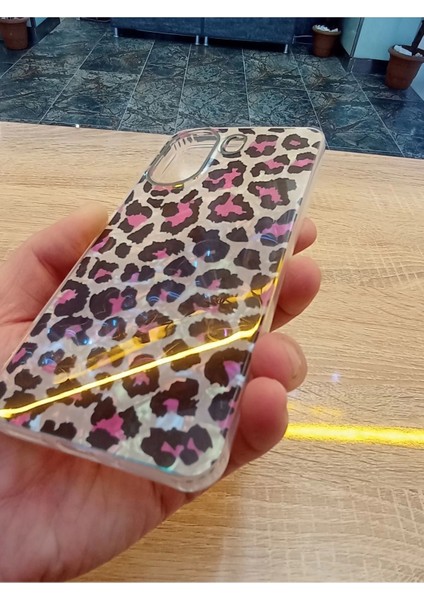 Xiaomi Redmi 13C 4g Leopar Desen Hologramlı Kılıf Darbe Korumalı Kapak