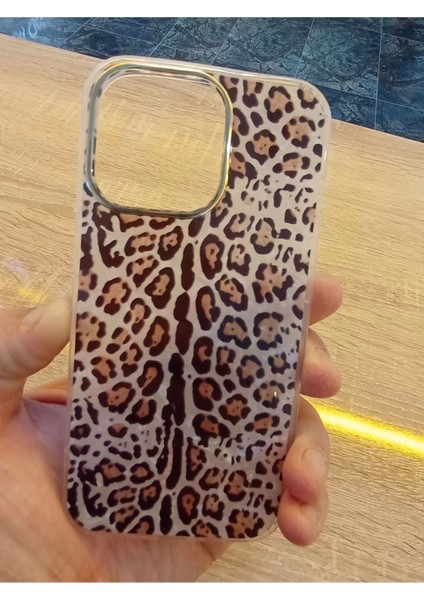 Apple iPhone 13 Pro Leopar Desen Hologramlı Kılıf Darbe Korumalı Kapak