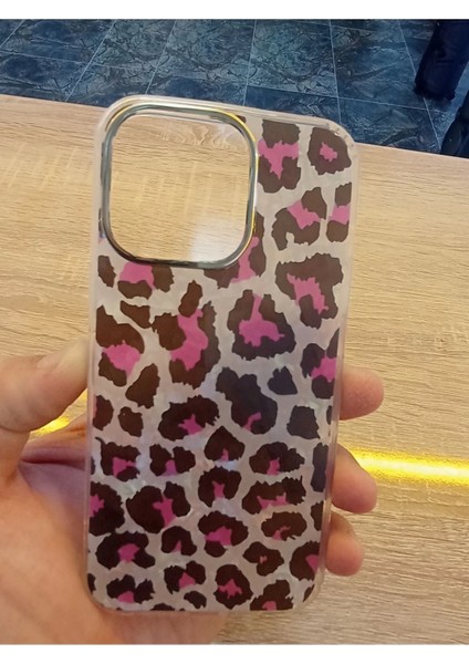 Apple iPhone 13 Pro Leopar Desen Hologramlı Kılıf Darbe Korumalı Kapak