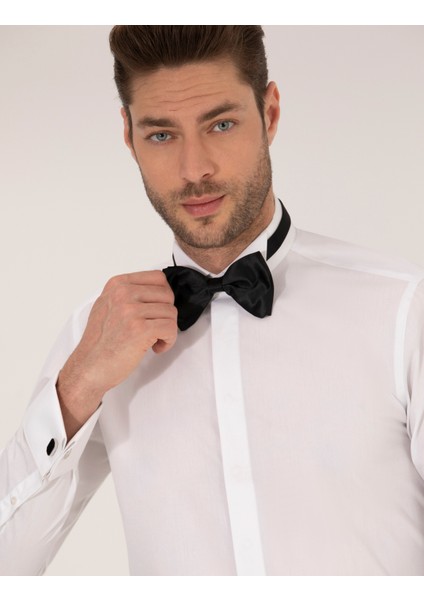 Erkek Beyaz Slim Fit Smokin Gömlek 50236035-VR013 fiyatları