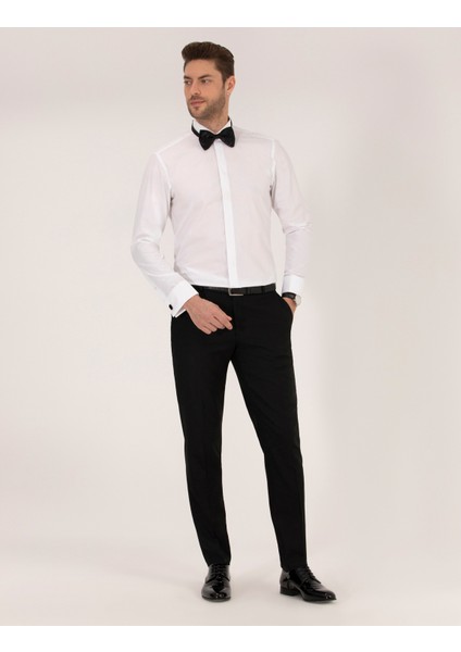 Erkek Beyaz Slim Fit Smokin Gömlek 50236035-VR013 fırsatları