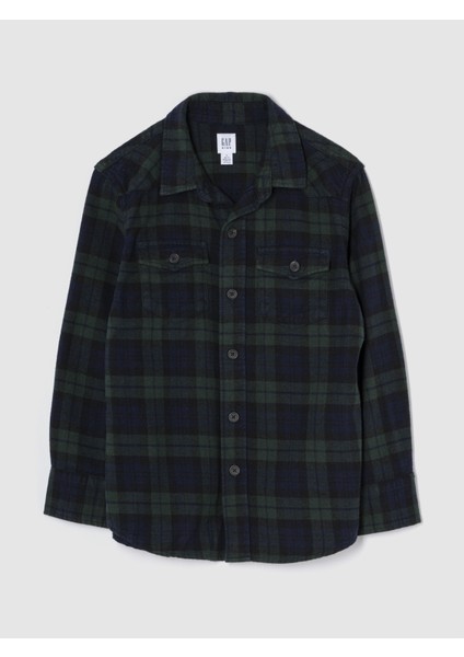 Erkek Çocuk Siyah Flannel Western Gömlek