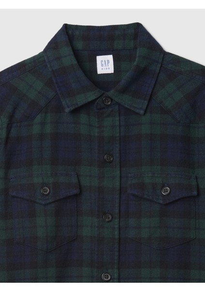 Erkek Çocuk Siyah Flannel Western Gömlek
