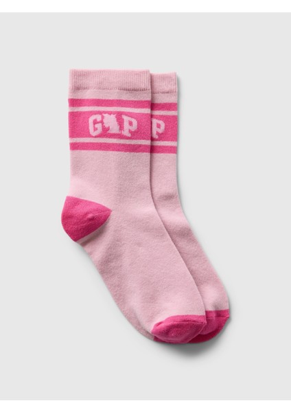 Kız Çocuk Pembe Gap Logo Crew Çorap