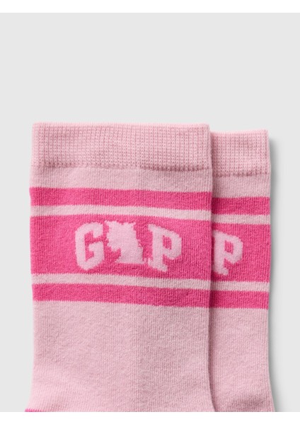 Kız Çocuk Pembe Gap Logo Crew Çorap