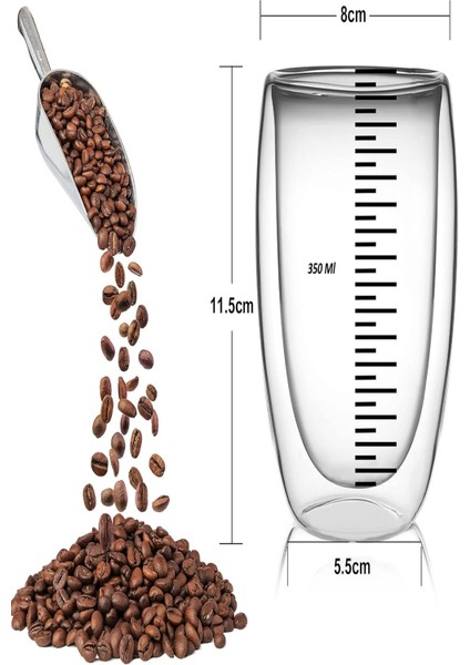 6'lı Çift Cidarlı Bardak 300 ml Ev Ofis Çay Fincanı Kahve Sunum fırsatları