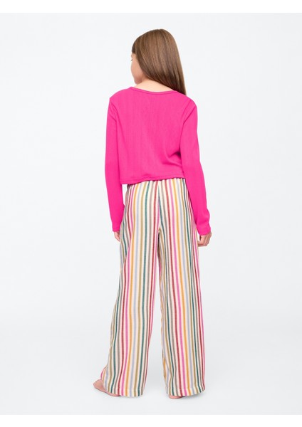 Kız Çocuk Çok Renkli Geri Dönüştürülmüş Flannel Pijama Takımı fırsatları