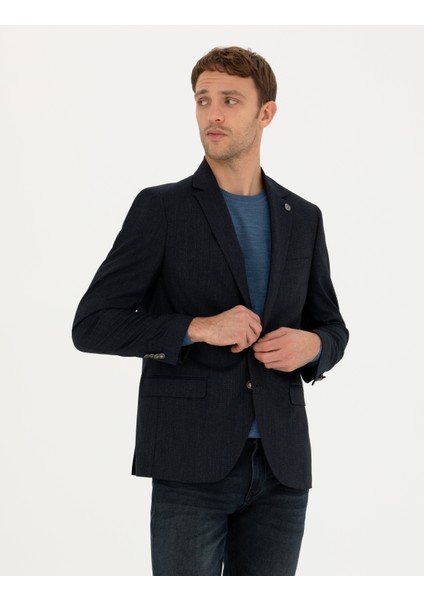 Erkek Lacivert Ekstra Slim Fit Blazer Ceket 50274820-VR033