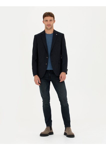 Erkek Lacivert Ekstra Slim Fit Blazer Ceket 50274820-VR033 fırsatları