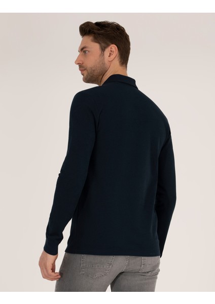 Erkek Lacivert Slim Fit Basic Sweatshirt 50276035-VR033