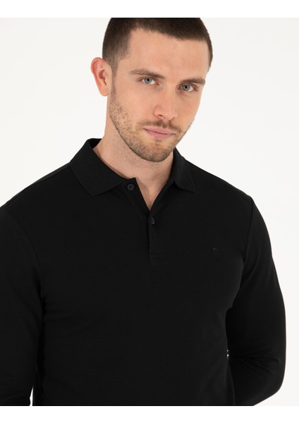 Erkek Siyah Slim Fit Basic Sweatshirt 50276035-VR046 modelleri