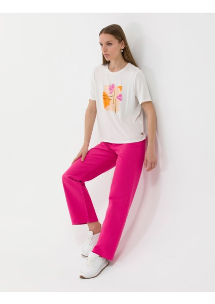 Kadın Fuşya High Waist Flare Fit Jean Pantolon 50273094-VR023