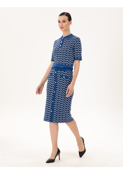 Kadın Saks Kalem Fit Triko Etek 50290548-VR045 modelleri