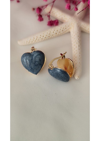 Kalpli Gold Klipsli Metal Füme Küpe