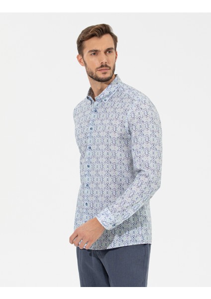 Erkek Açık Yeşil Regular Fit Uzun Kollu Gömlek 50265040-VR092 modelleri