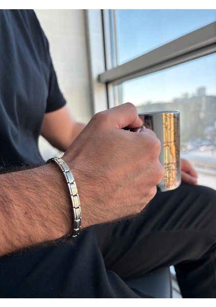 Çelik Italyan Bileklik Gümüş Renkli 21 cm Ayarlanabilir, Charm, Çelik Bileklik