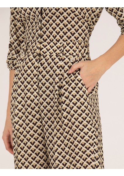 Kadın Siyah Yüksek Bel Loose Fit Pantolon 50265948-VR046 indirimleri