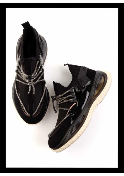 Siyah Streç Kadın Sneaker K01212040717