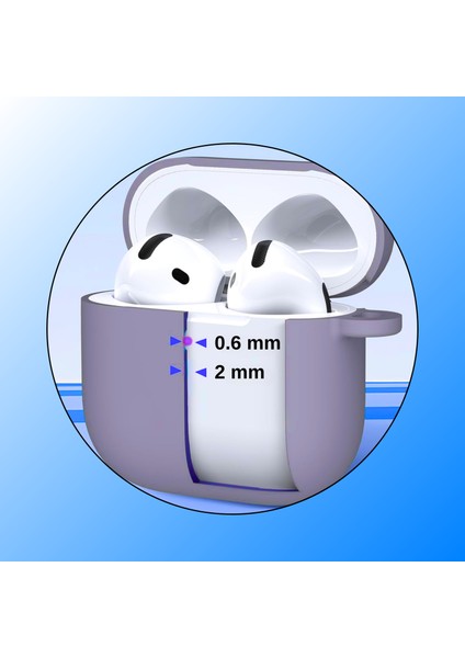 4. Nesil Uyumlu Lavanta Grisi Premium Silikon High Quality Kulaklık Kılıfı (2 mm Kalınlık)