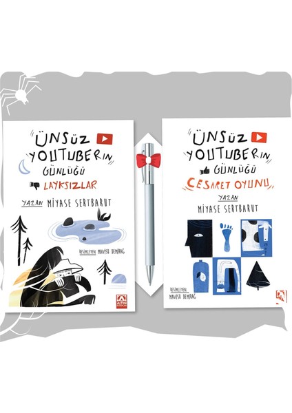 Ünsüz Youtuber'ın Günlüğü Layksızlar - Ünsüz Youtuber'ın Günlüğü Cesaret Oyunu 2'li Set - Miyase Sertbarut + Kalem
