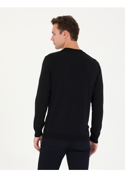 Erkek Siyah Slim Fit Yarım Balıkçı Yaka Basic Triko Kazak 50259094-VR046 indirimleri