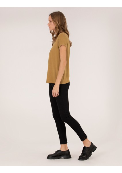 Kadın Siyah Skinny Fit Kanvas Pantolon 50263983-VR046 modelleri