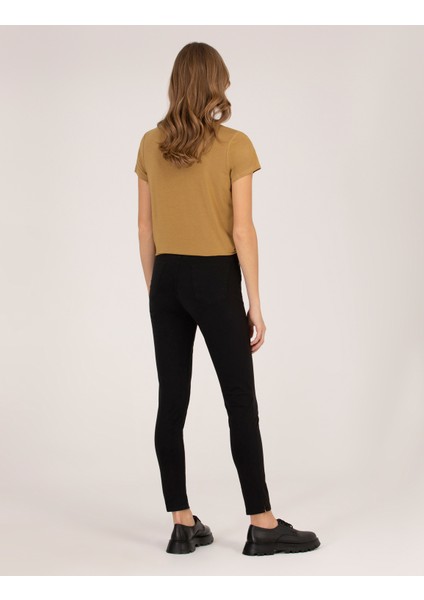 Kadın Siyah Skinny Fit Kanvas Pantolon 50263983-VR046 fırsatları