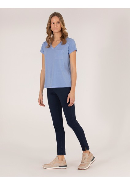 Kadın Lacivert Skinny Fit Kanvas Pantolon 50263983-VR033 modelleri