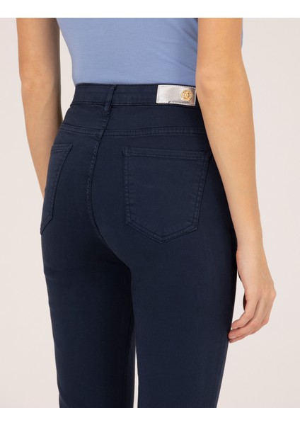 Kadın Lacivert Skinny Fit Kanvas Pantolon 50263983-VR033 indirimleri