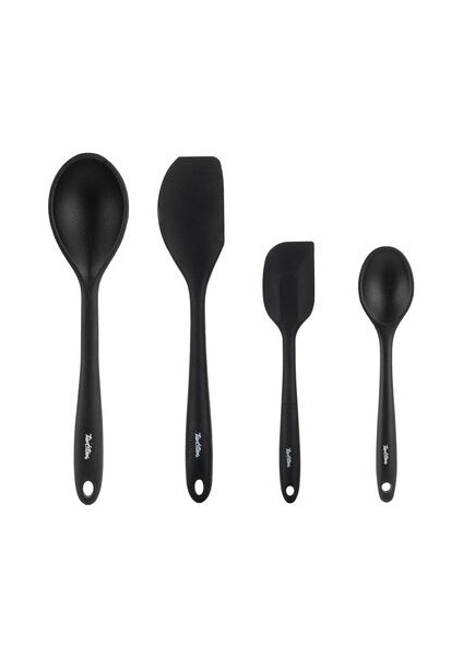 Füme Renkli Silikon 4 Lü Kaşık ve Spatula Seti (Elvin Home Concept)