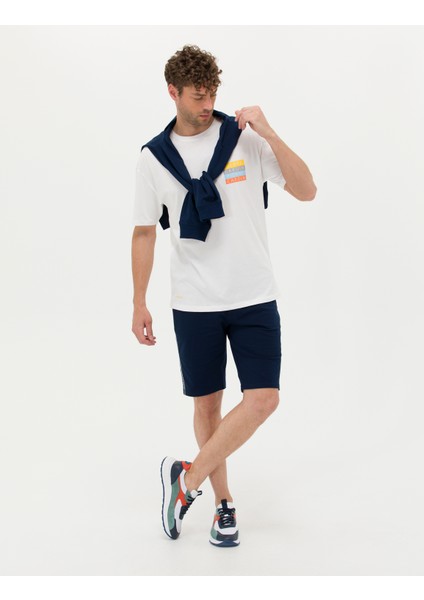 Erkek Lacivert Slim Fit Örme Şort 50264571-VR033