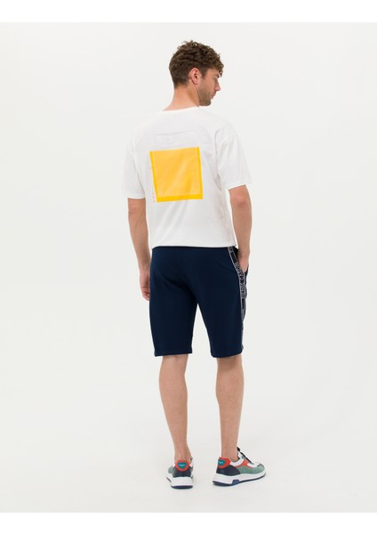 Erkek Lacivert Slim Fit Örme Şort 50264571-VR033