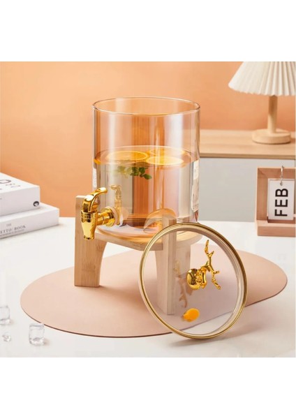 Geyik Detaylı Bambu Standlı Amber Cam Musluklu Şerbet- Meyve Suyu – Içecek- Su Sebili – 3,5 Lt. modelleri