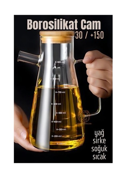 Yağ Sirke Şişesi Borosilikat Cam 900 ml A.verbrugge Design