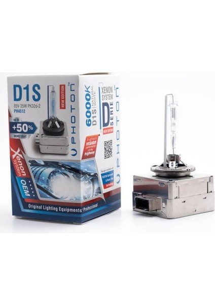 D1S 6000K +%50 Fazla Işık Serisi D1S Xenon Far Ampulü PH4512